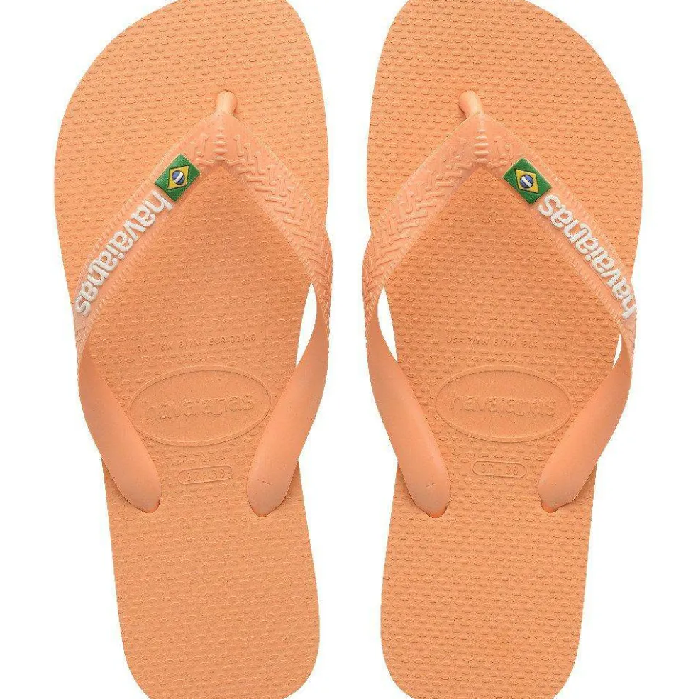 Men's Hav Brasil Logo Ruby Red Flip Flops