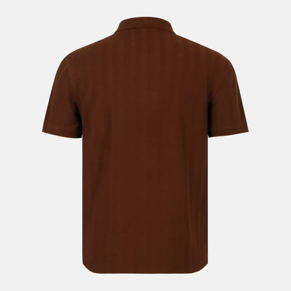 Men's Herringbone Cotton Short Sleeve Polo Shirt