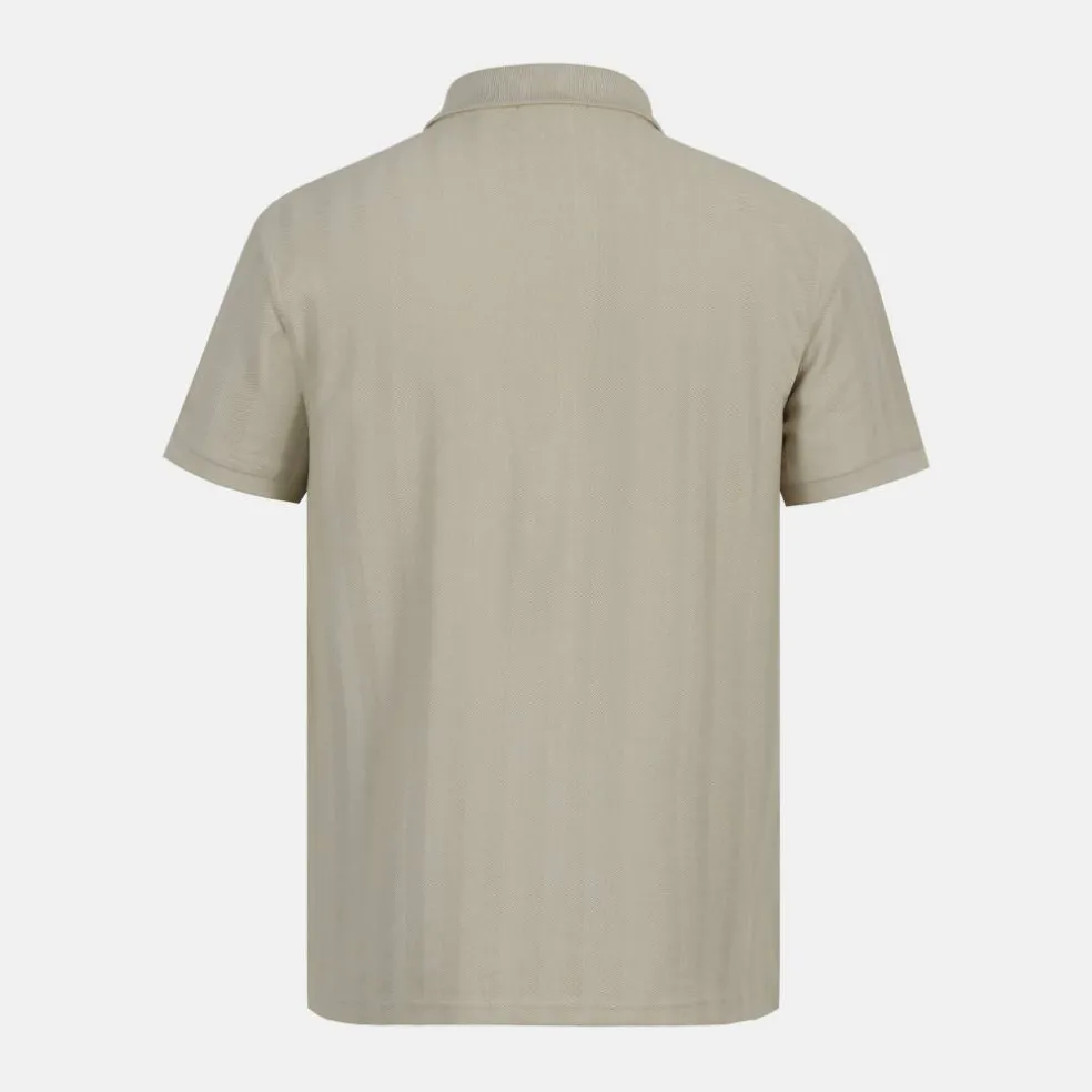 Men's Herringbone Cotton Short Sleeve Polo Shirt