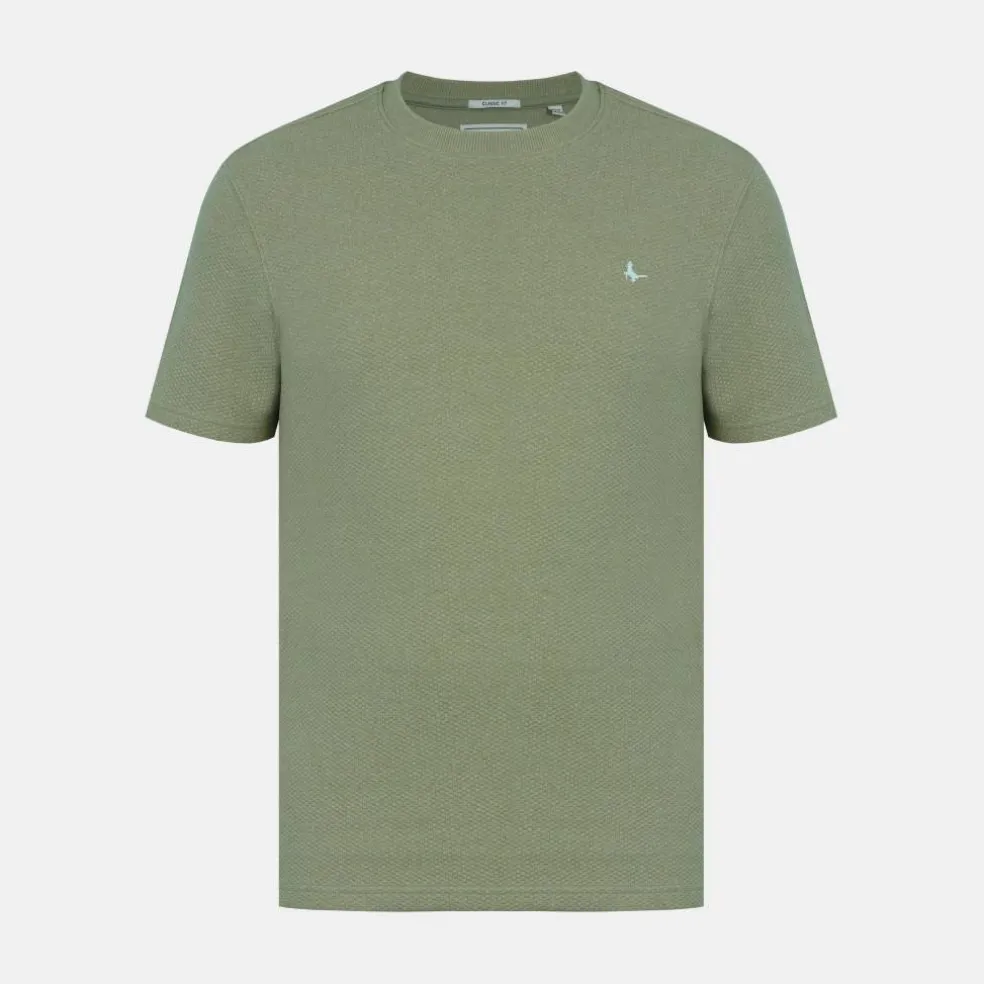 Men's JW Bubble Texture Cotton Short Sleeve Crew Neck Oversized T-Shirt