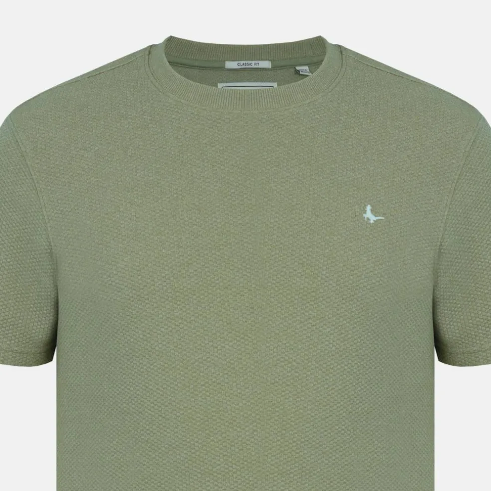 Men's JW Bubble Texture Cotton Short Sleeve Crew Neck Oversized T-Shirt