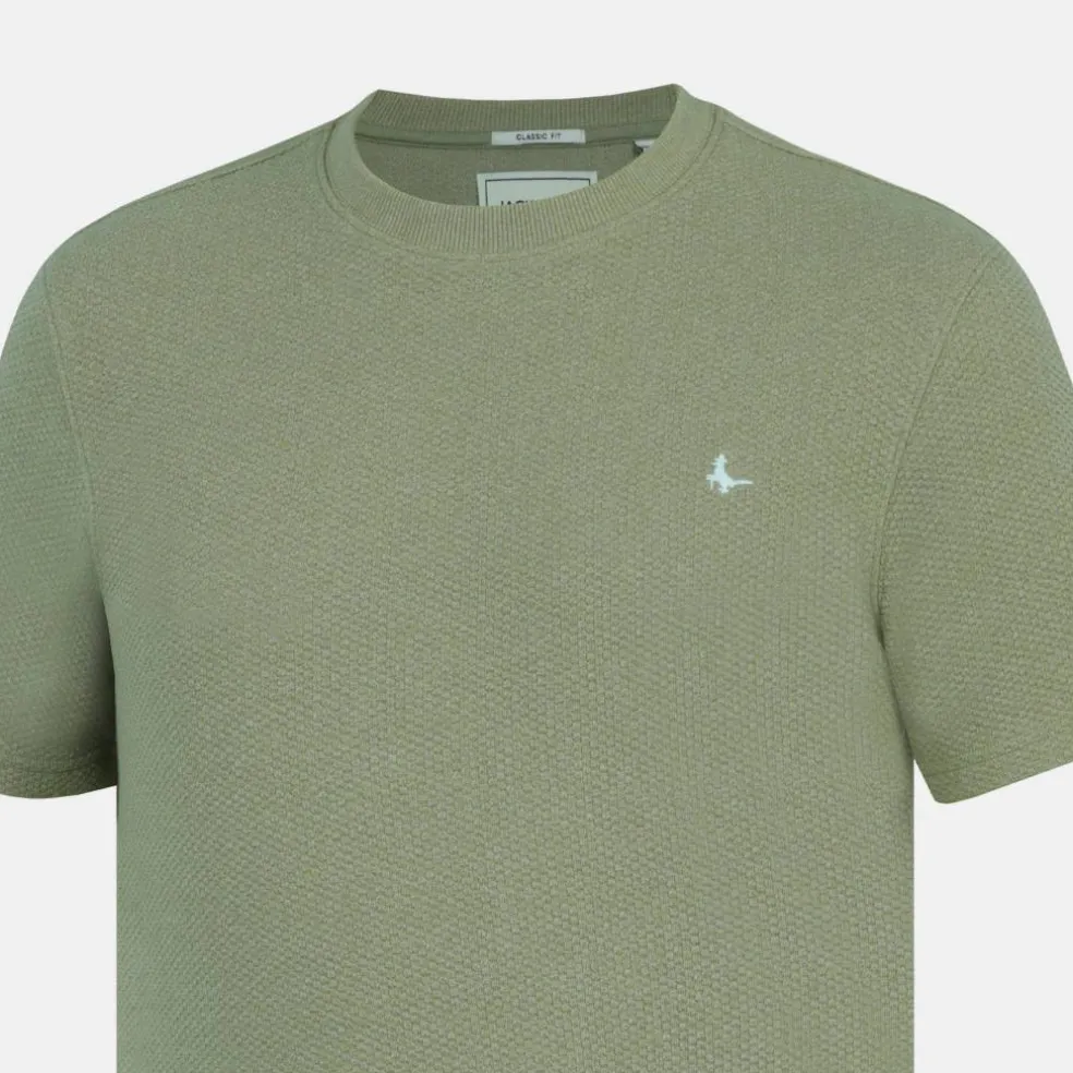 Men's JW Bubble Texture Cotton Short Sleeve Crew Neck Oversized T-Shirt