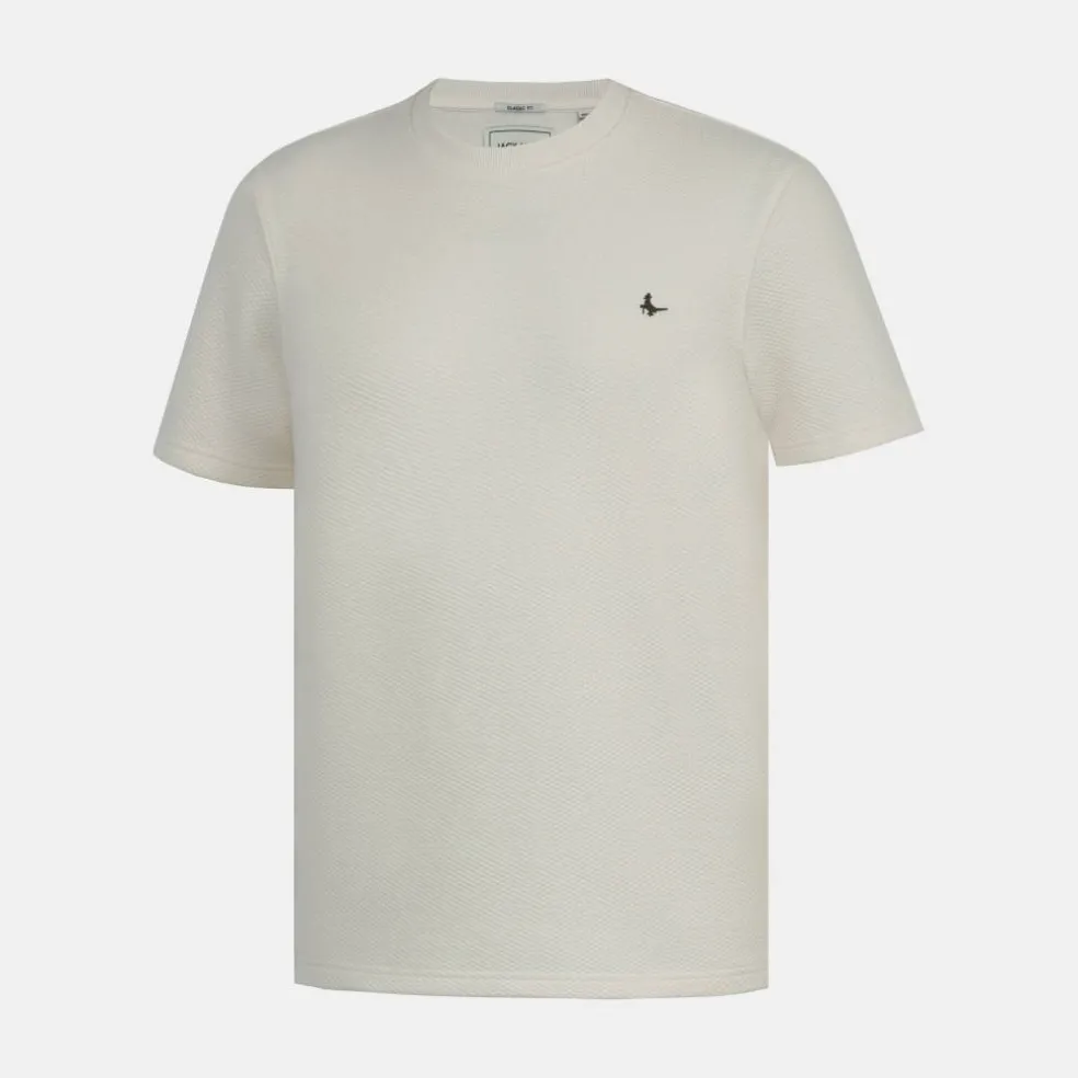Men's JW Bubble Texture Cotton Short Sleeve Crew Neck Oversized T-Shirt