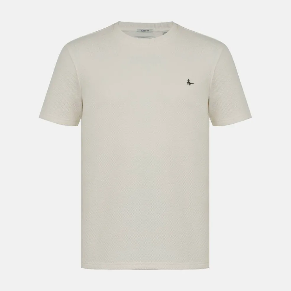 Men's JW Bubble Texture Cotton Short Sleeve Crew Neck Oversized T-Shirt