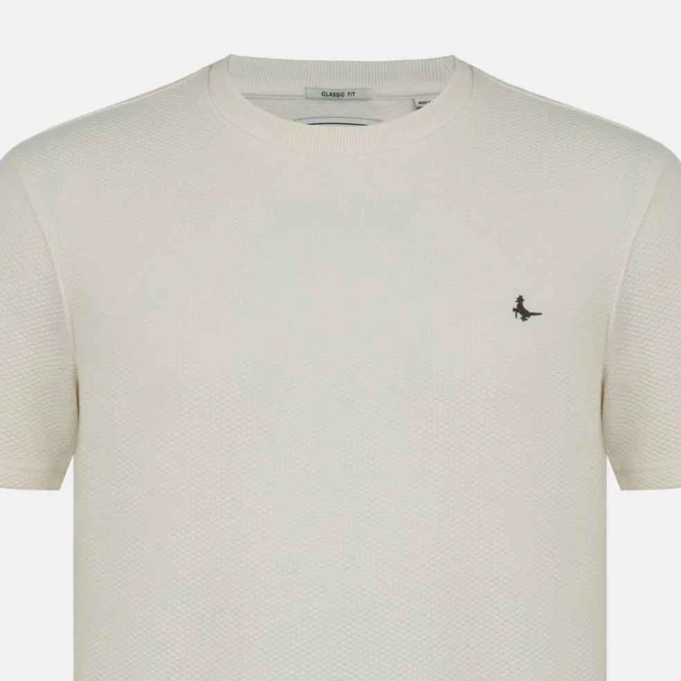 Men's JW Bubble Texture Cotton Short Sleeve Crew Neck Oversized T-Shirt