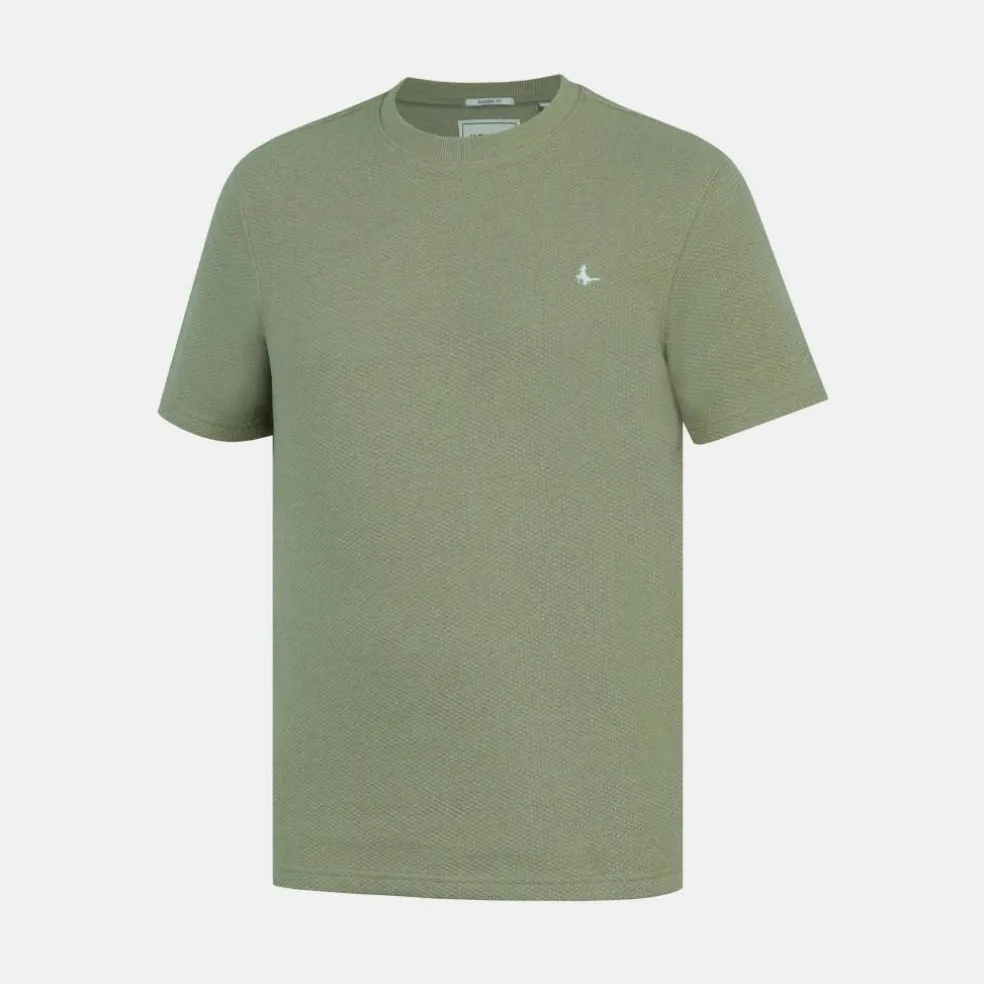 Men's JW Bubble Texture Cotton Short Sleeve Crew Neck Oversized T-Shirt