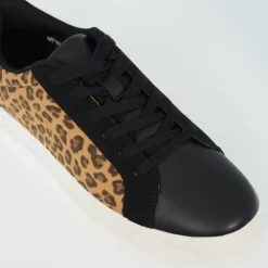 Mens Leopard Print Panel Trainers
