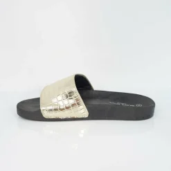 Mens Metallic Crocodile Strap Slider