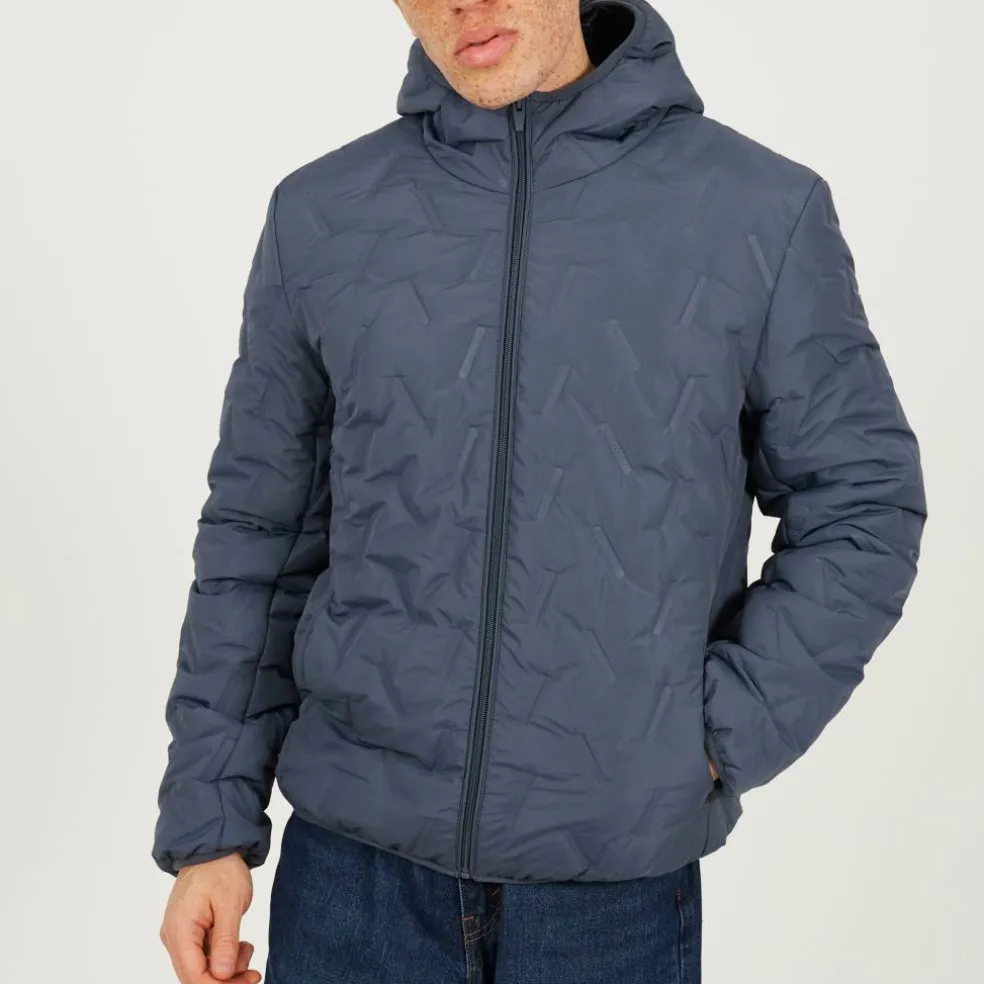 Mens Padded Heat Seal Jacket with Hood