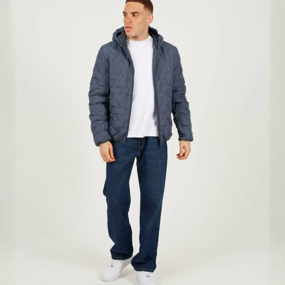 Mens Padded Heat Seal Jacket with Hood