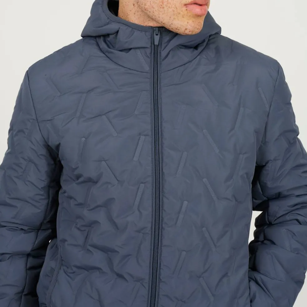 Mens Padded Heat Seal Jacket with Hood