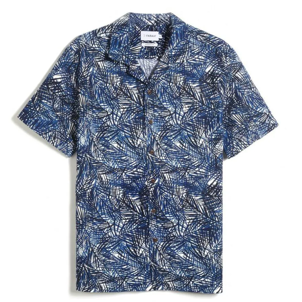 Men's Short-Sleeve Cuban Patterned Shirt