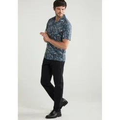 Men's Short-Sleeve Cuban Patterned Shirt