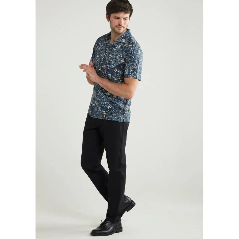 Men's Short-Sleeve Cuban Patterned Shirt