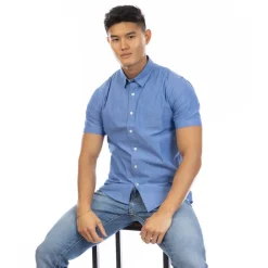 Men's Short Sleeve Plain Shirt