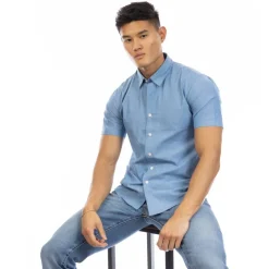 Men's Short Sleeve Plain Shirt