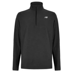 Men's Space Dye Quarter-Zip Long-Sleeve Performance Gym Top