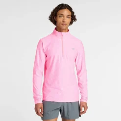 Men's Space Dye Quarter-Zip Long-Sleeve Performance Gym Top