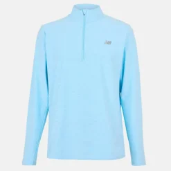 Men's Space Dye Quarter-Zip Long-Sleeve Performance Gym Top