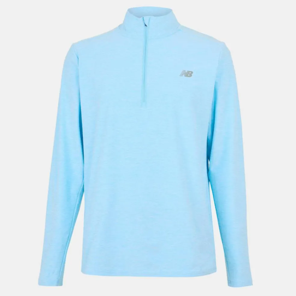 Men's Space Dye Quarter-Zip Long-Sleeve Performance Gym Top