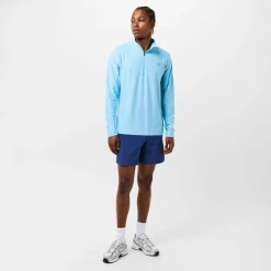 Men's Space Dye Quarter-Zip Long-Sleeve Performance Gym Top
