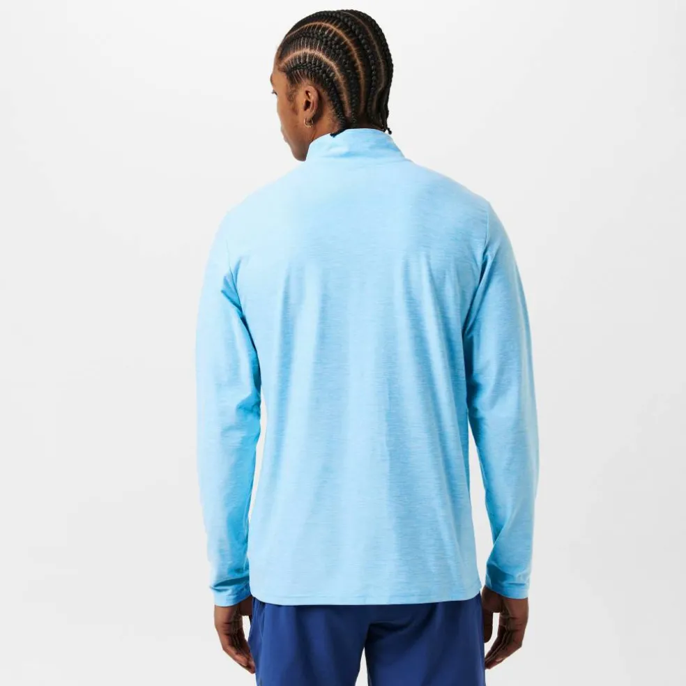 Men's Space Dye Quarter-Zip Long-Sleeve Performance Gym Top