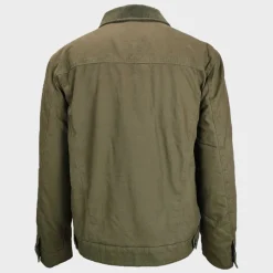 Men's Stone Canvas Wind Resistant Cotton Long Sleeve Varsity Jacket