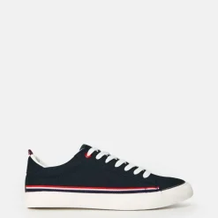 Men's Stripe Canvas Low Trainers