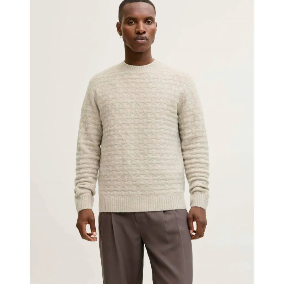 Men's Structure Knit Crew Neck Jumper