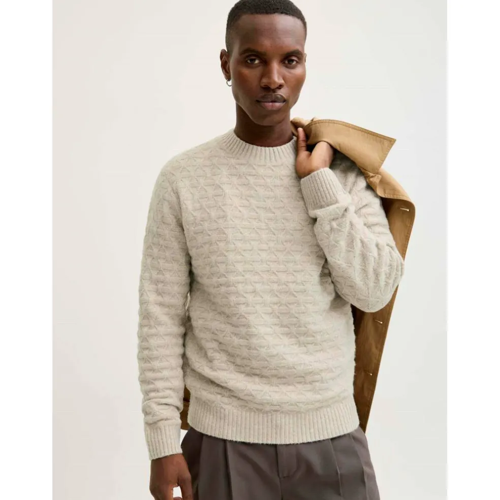 Men's Structure Knit Crew Neck Jumper