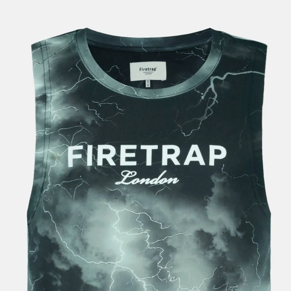 Men's Sub Lightning Print Cotton Muscle Vest