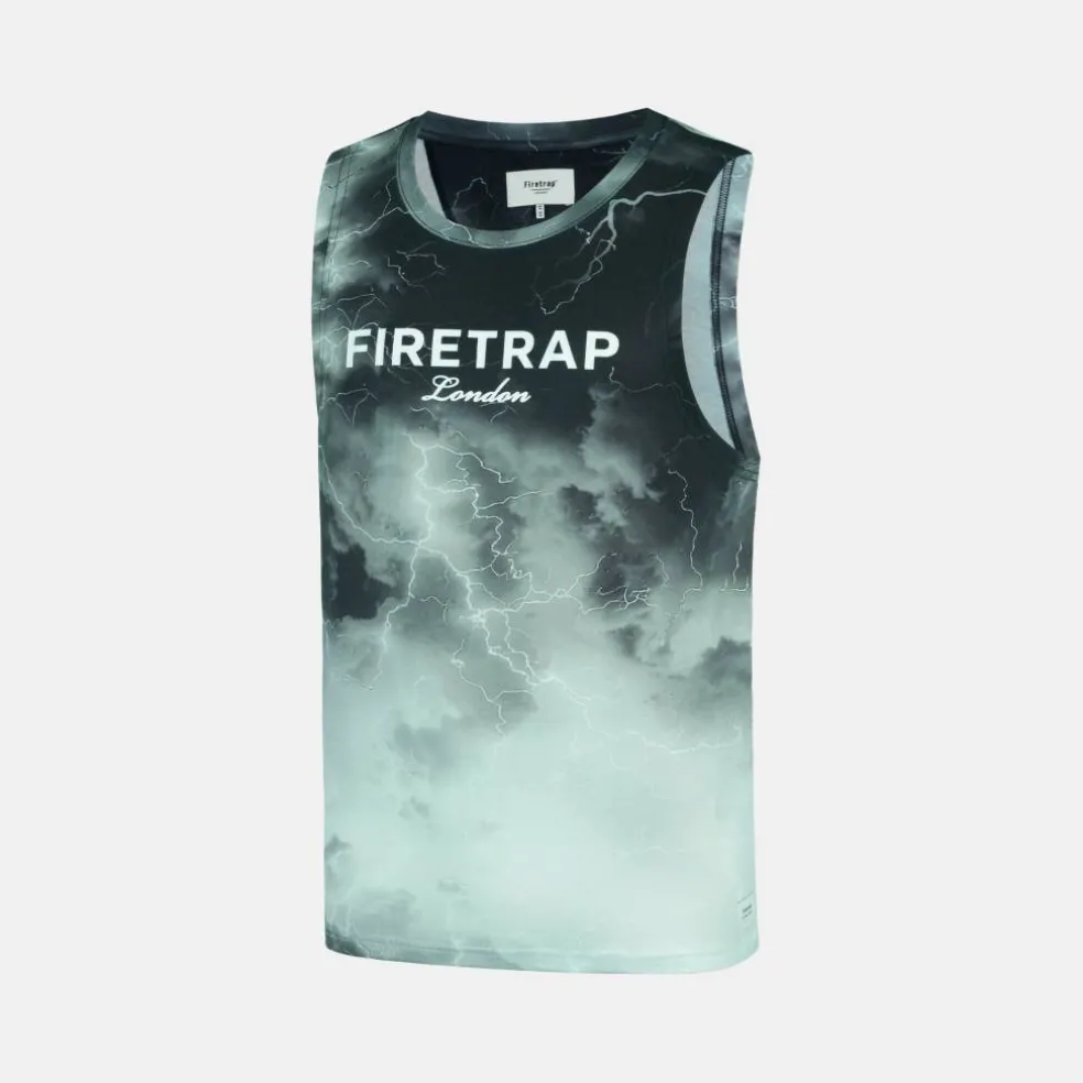 Men's Sub Lightning Print Cotton Muscle Vest