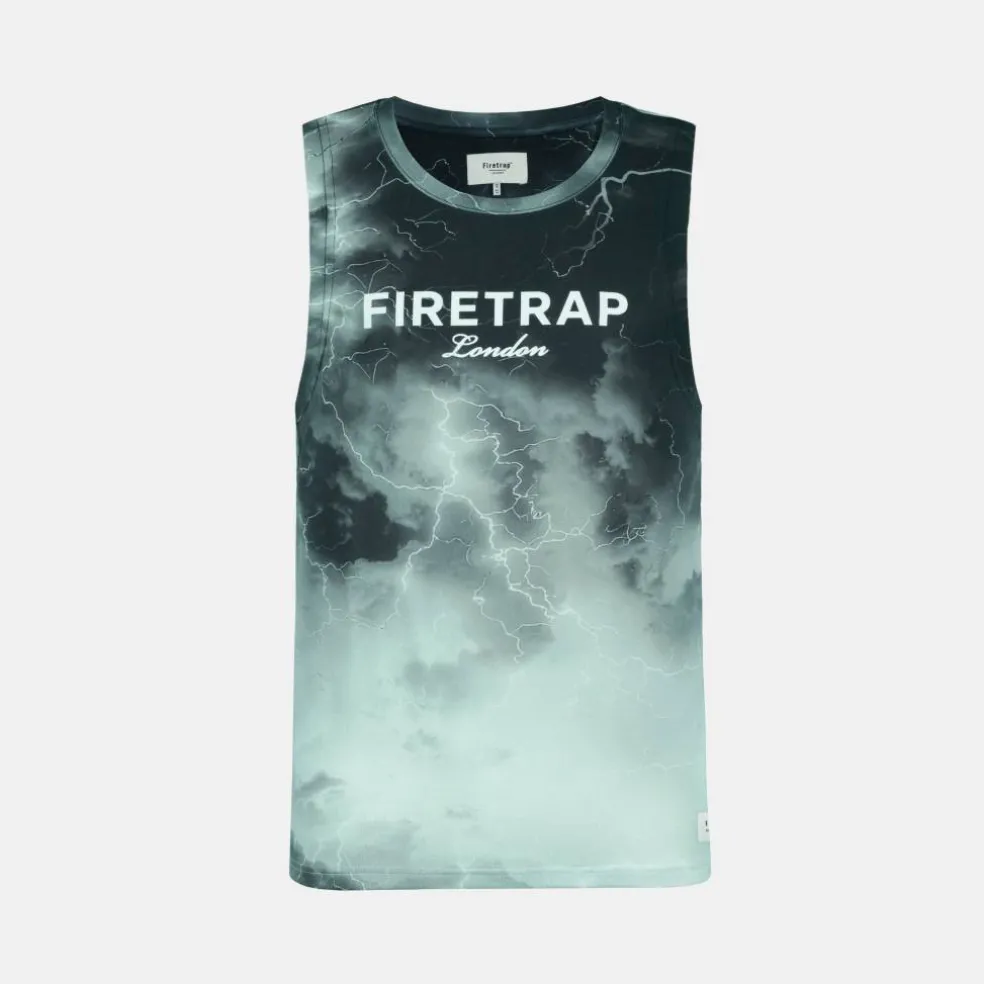 Men's Sub Lightning Print Cotton Muscle Vest