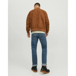 Men's Suede Long Sleeve Bomber Jacket