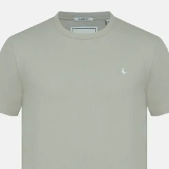 Men's Texture Cotton Short Sleeve Crew Neck Embroidered T-Shirt