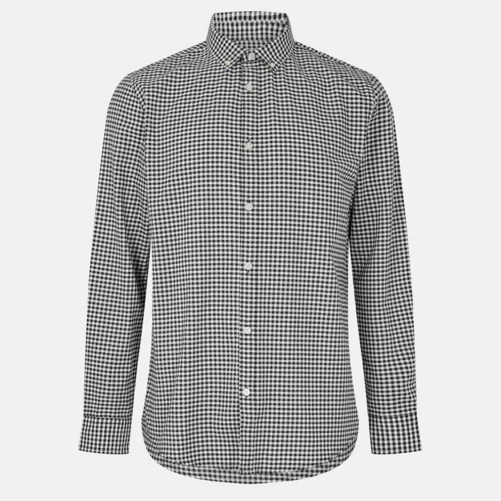 Mens Threadbare Cheque Cotton Long-Sleeve Oxford Shirt