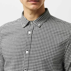 Mens Threadbare Cheque Cotton Long-Sleeve Oxford Shirt