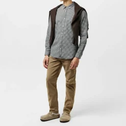 Mens Threadbare Cheque Cotton Long-Sleeve Oxford Shirt
