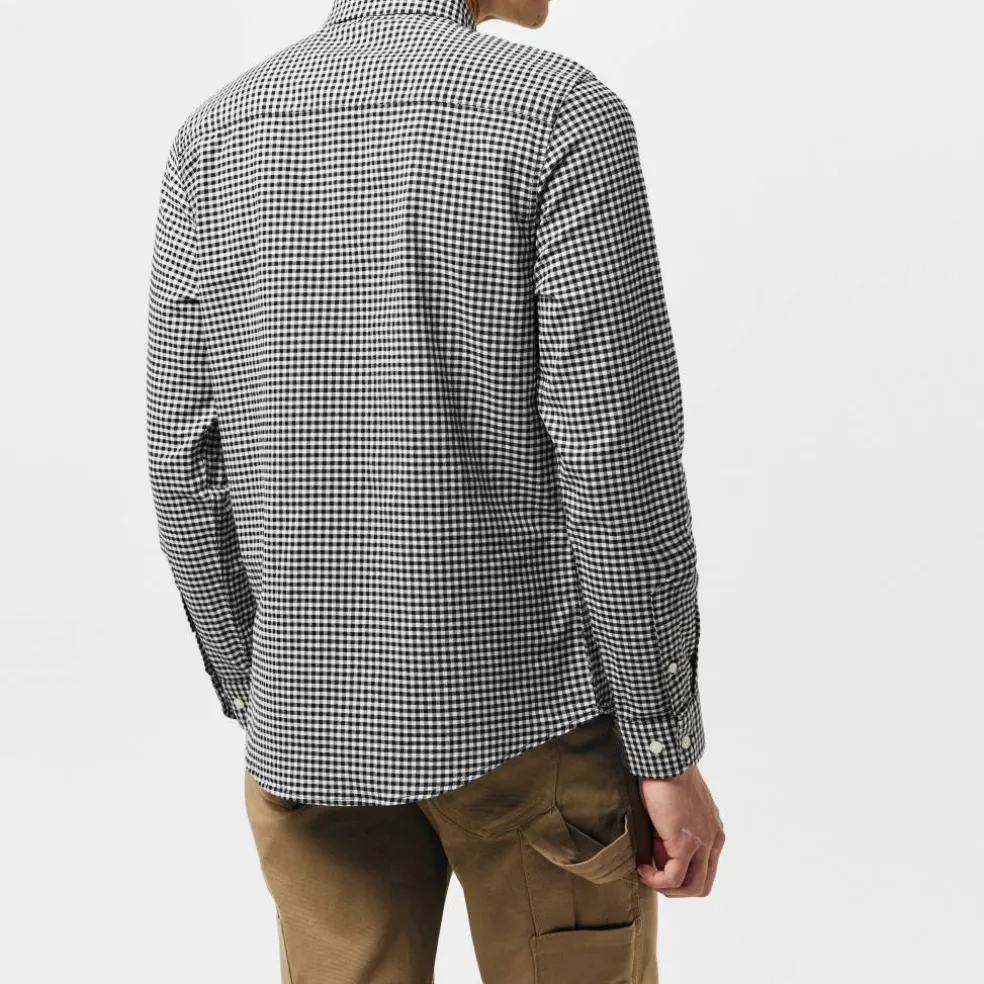 Mens Threadbare Cheque Cotton Long-Sleeve Oxford Shirt