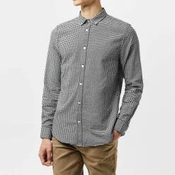Mens Threadbare Cheque Cotton Long-Sleeve Oxford Shirt
