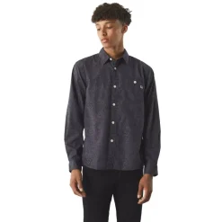 Men's Tonal Paisley Long-Sleeve Patterned Shirt