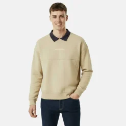 Men's Twill Collar Crew Sweatshirt