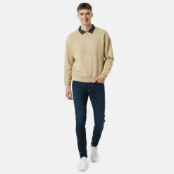 Men's Twill Collar Crew Sweatshirt