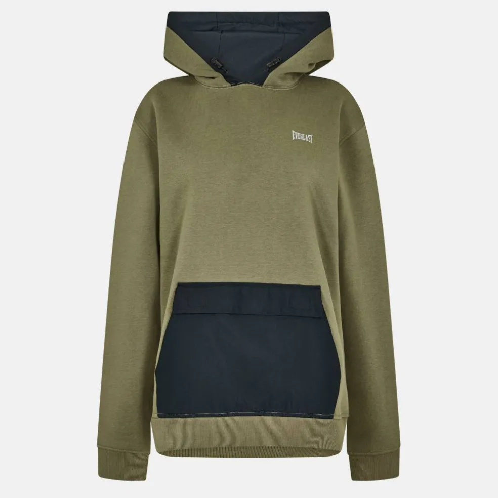 Men's Utility Contrast Panel Cotton Long Sleeve Hoodie