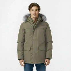 Men's Water Resistant Wind Resistant Faux Fur Hooded Parka