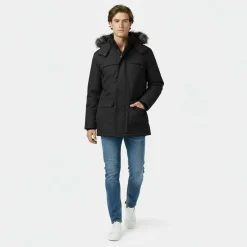 Men's Water Resistant Wind Resistant Faux Fur Hooded Parka