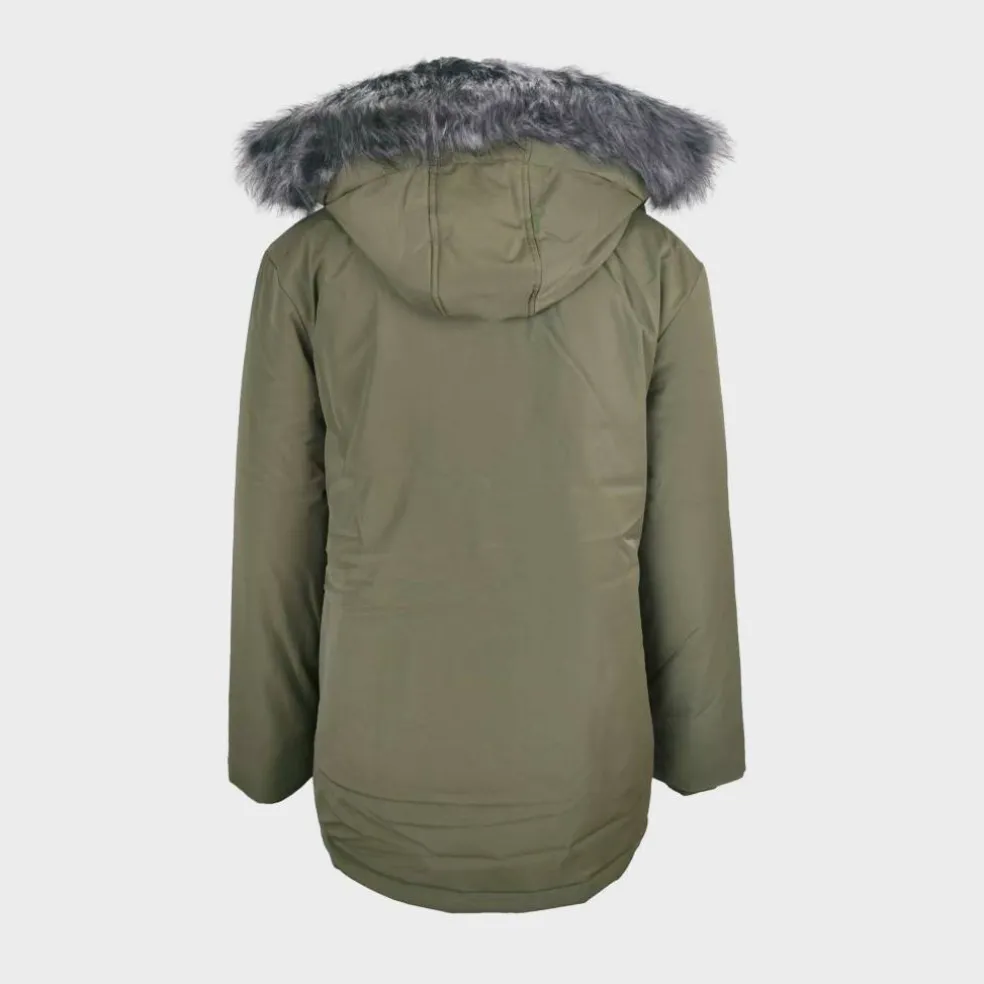 Men's Water Resistant Wind Resistant Faux Fur Hooded Parka