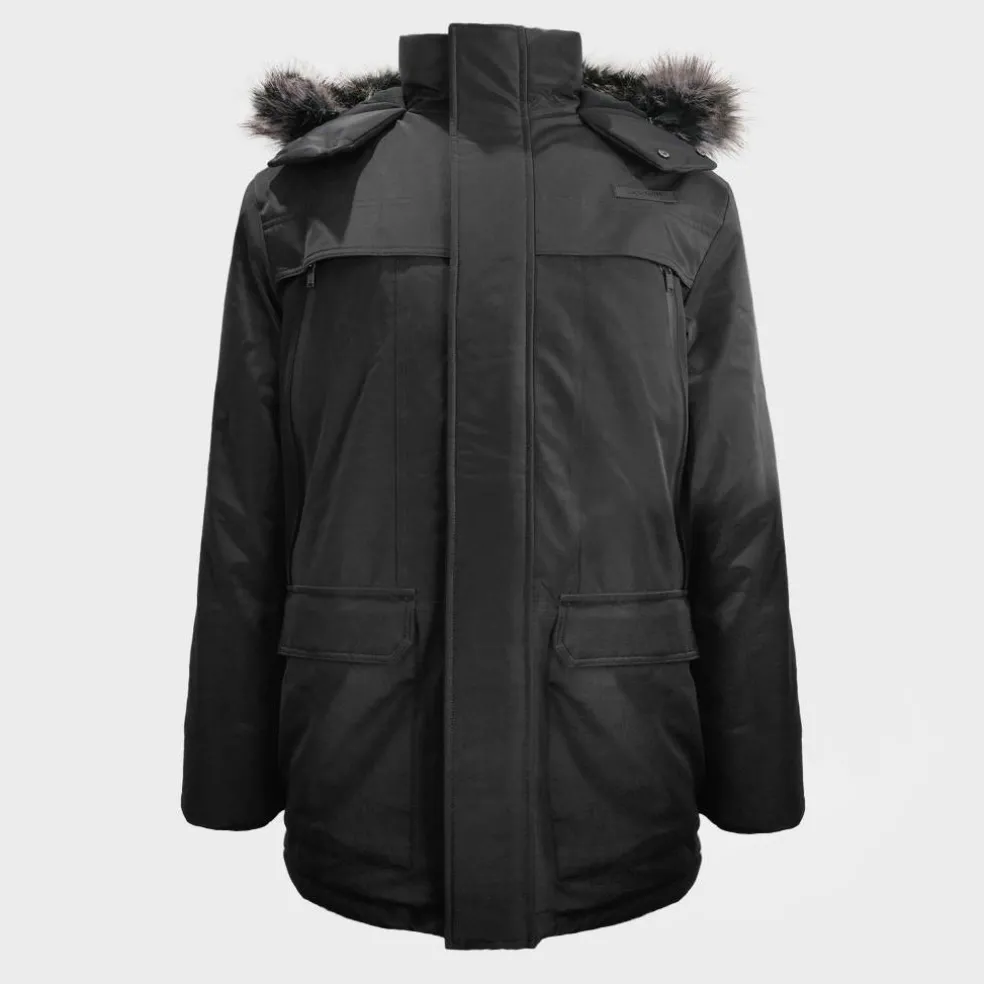 Men's Water Resistant Wind Resistant Faux Fur Hooded Parka