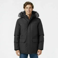 Men's Water Resistant Wind Resistant Faux Fur Hooded Parka
