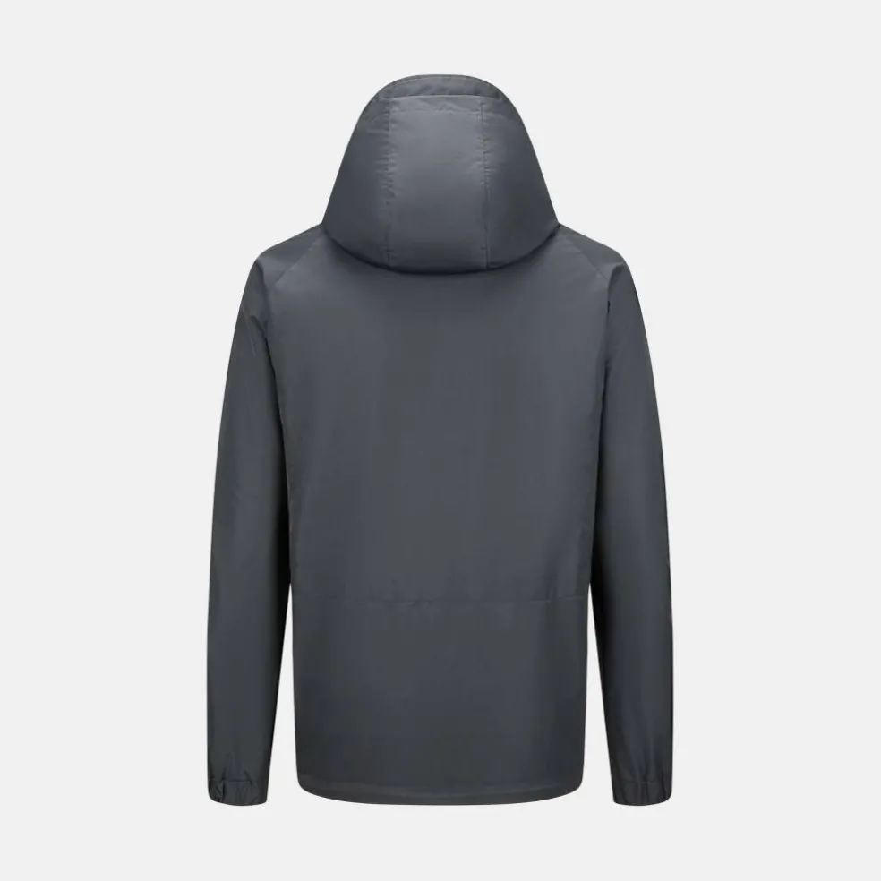 Men's Windproof Full Zip Hooded Rain Anorak